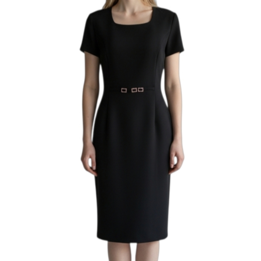 AGB Dress Byer California Dress Womens Size 10 Solid Black Jeweled Y2K 90s Party